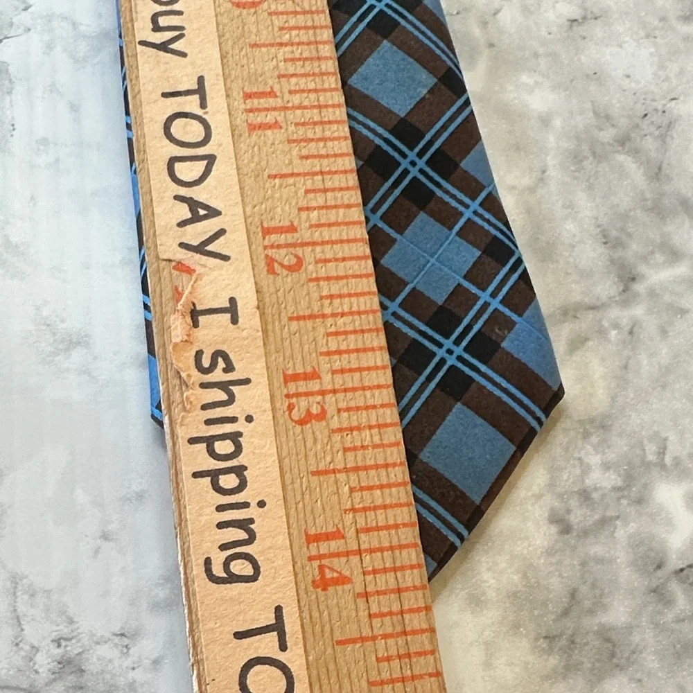 Cherokee Kids Blue and Black Checkered Tie